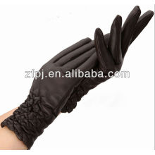 fashion brown leather material gloves for cold weather